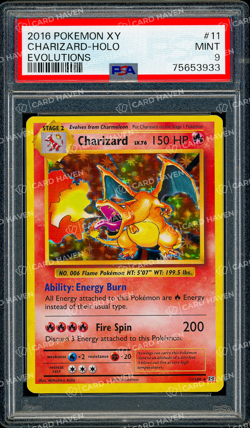 2016 Pokémon XY - Charizard Holo - Evolutions - MINT PSA 9