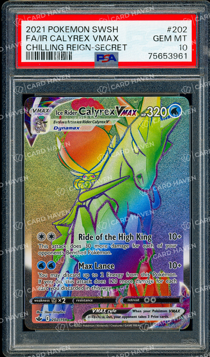 2021 Pokémon SWSH - FA/IR Calyrex VMAX - Chilling Reign Secret - PSA 10