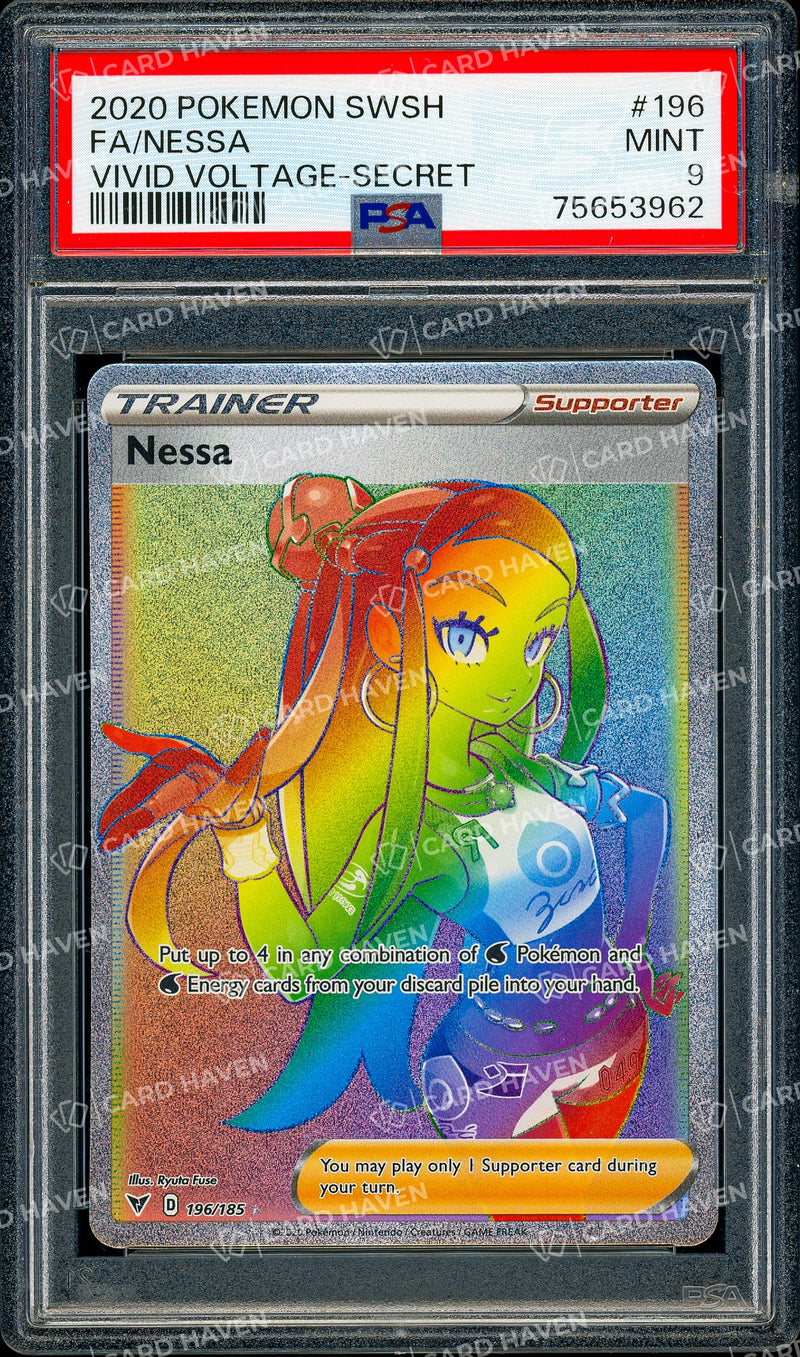 2020 Pokémon SWSH - FA/Nessa - Vivid Voltage Secret - PSA 9