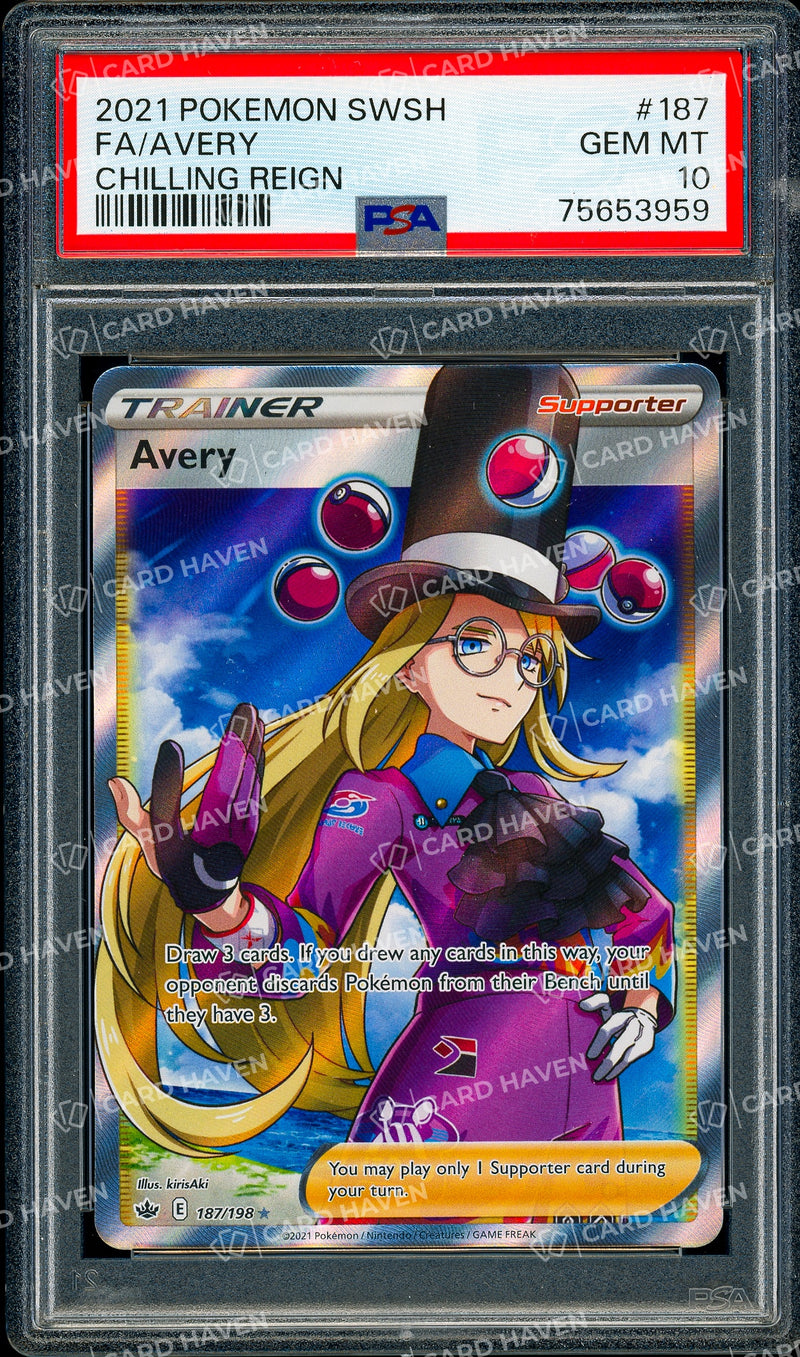 2021 Pokémon SWSH - FA/Avery - Chilling Reign - PSA 10