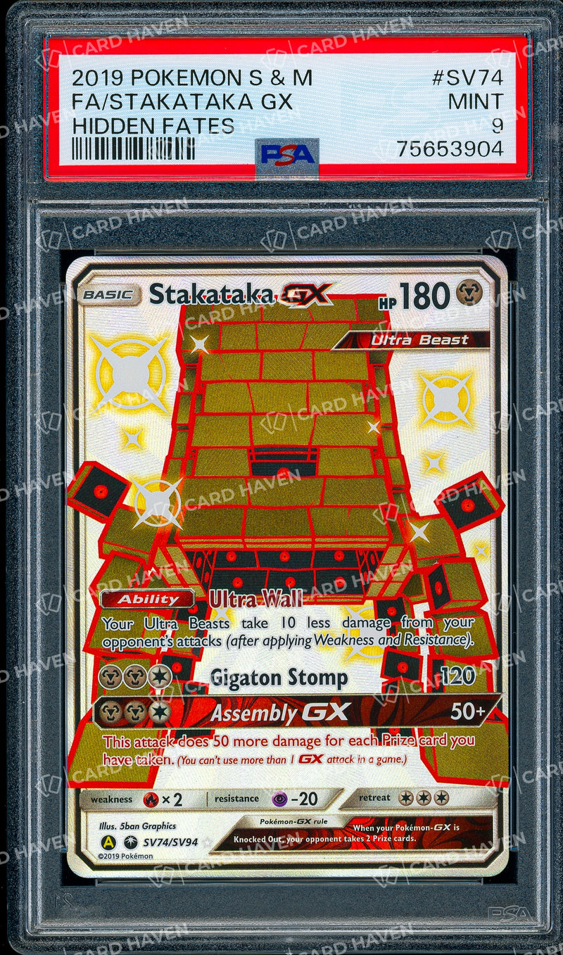 2019 Pokémon S&M - FA/Stakataka GX - Hidden Fates - PSA 9