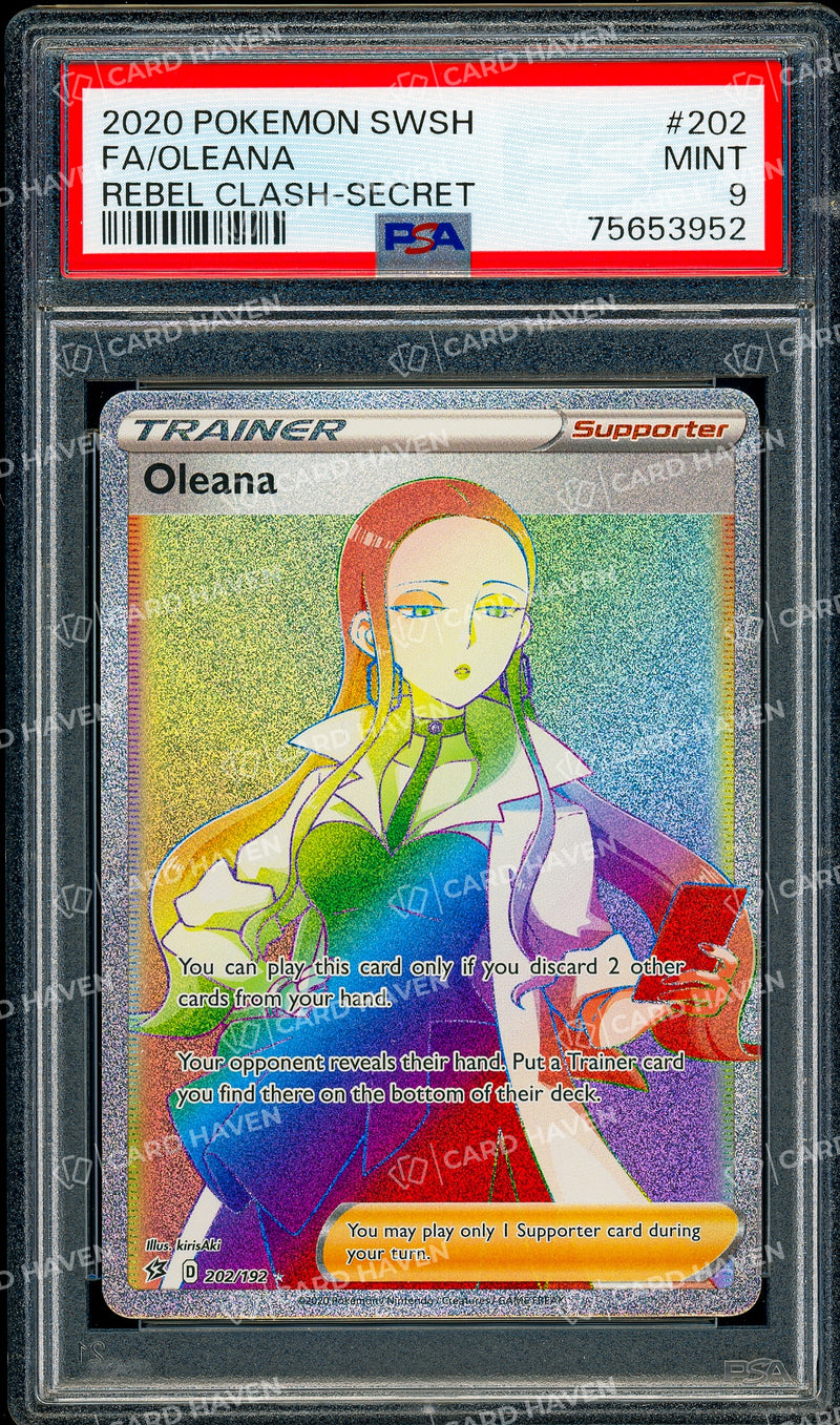 2020 Pokémon SWSH - FA/Oleana - Rebel Clash - Secret - PSA 9