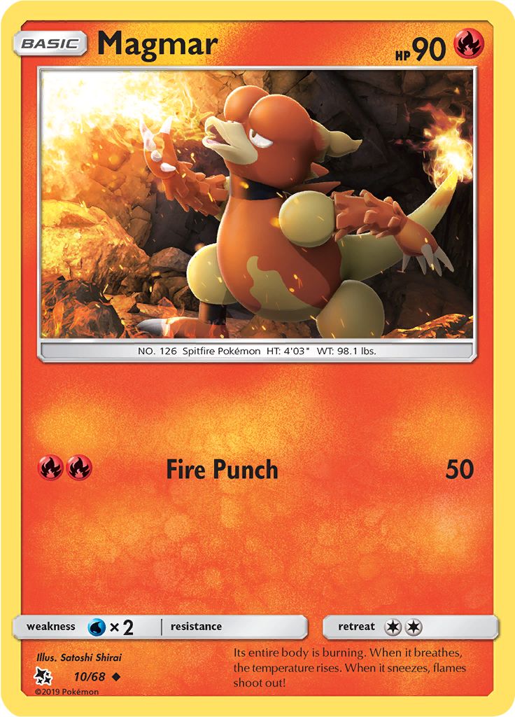 Magmar 10/68 - Sun & Moon - Hidden Fates - Card Haven