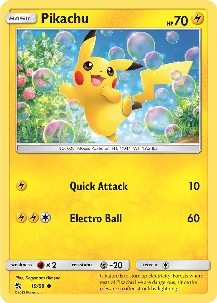 Pikachu 19/68 - Sun & Moon - Hidden Fates - Card Haven