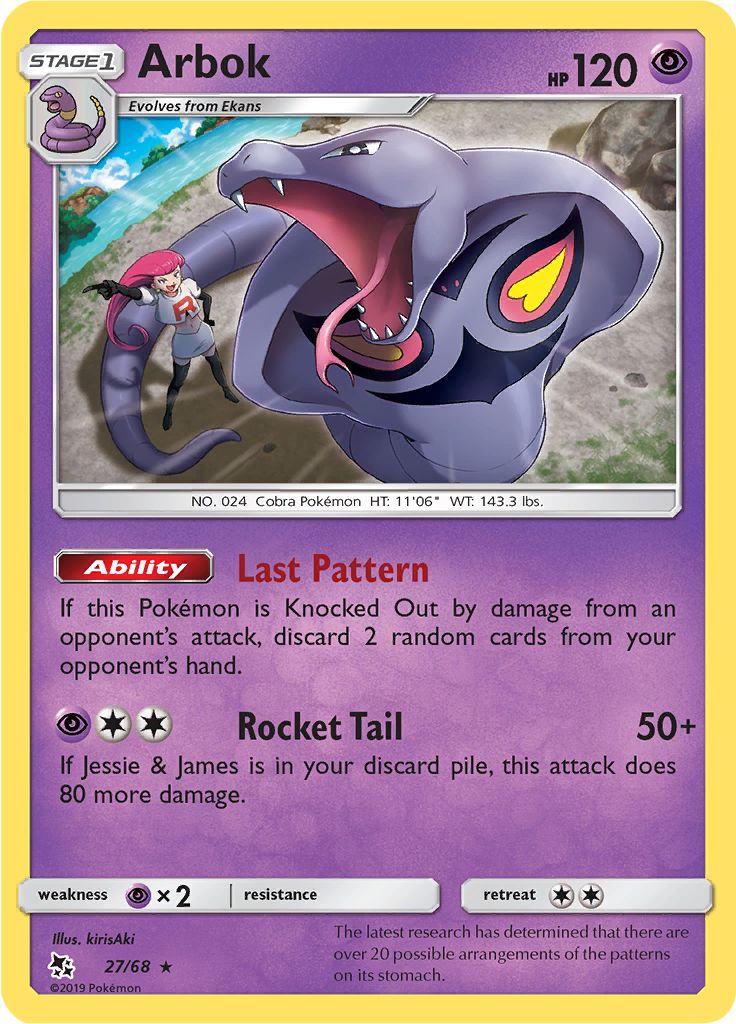 Arbok 27/68 - Sun & Moon - Hidden Fates - Card Haven