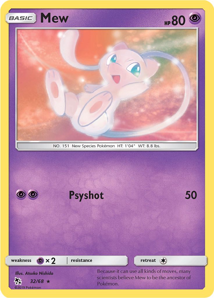 Mew 32/68 - Sun & Moon - Hidden Fates - Card Haven