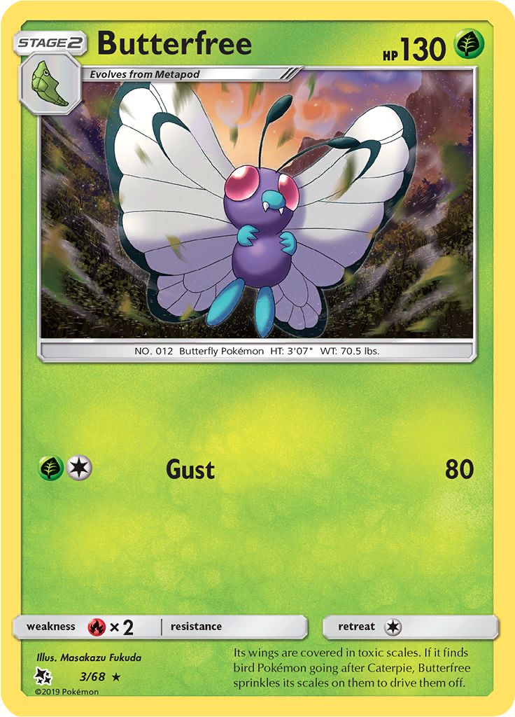 Butterfree 3/68 - Sun & Moon - Hidden Fates - Card Haven