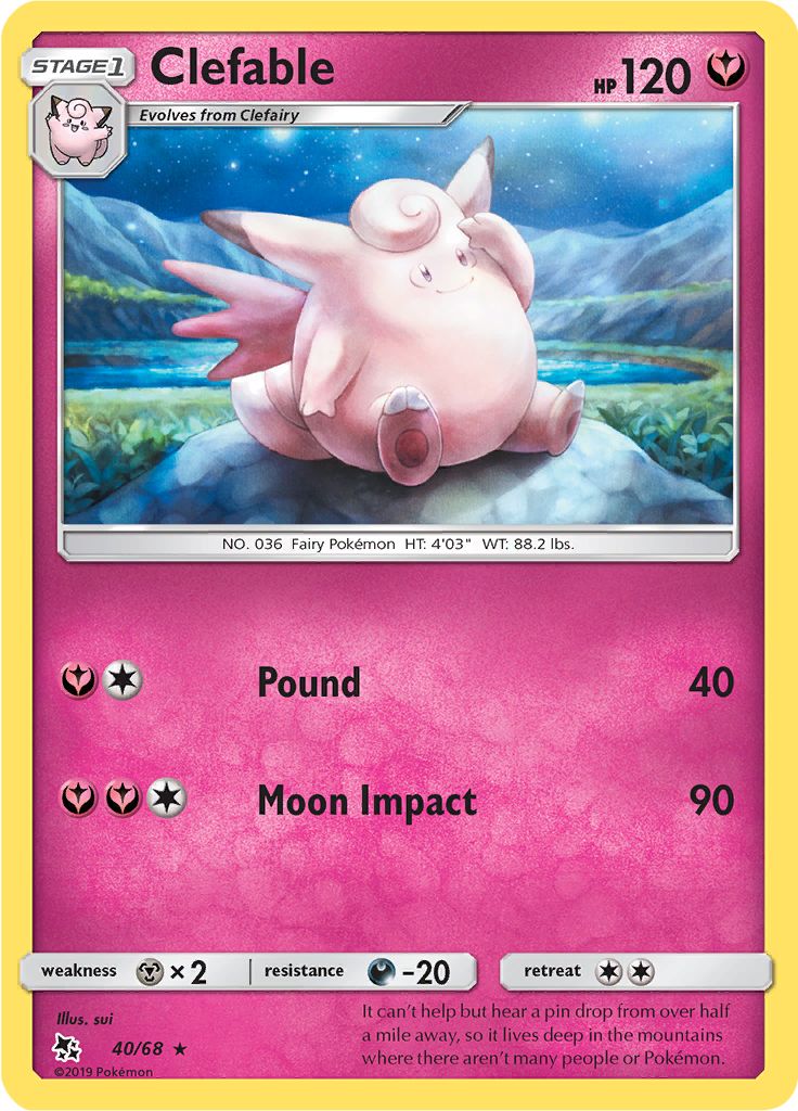 Clefable 40/68 - Sun & Moon - Hidden Fates - Card Haven