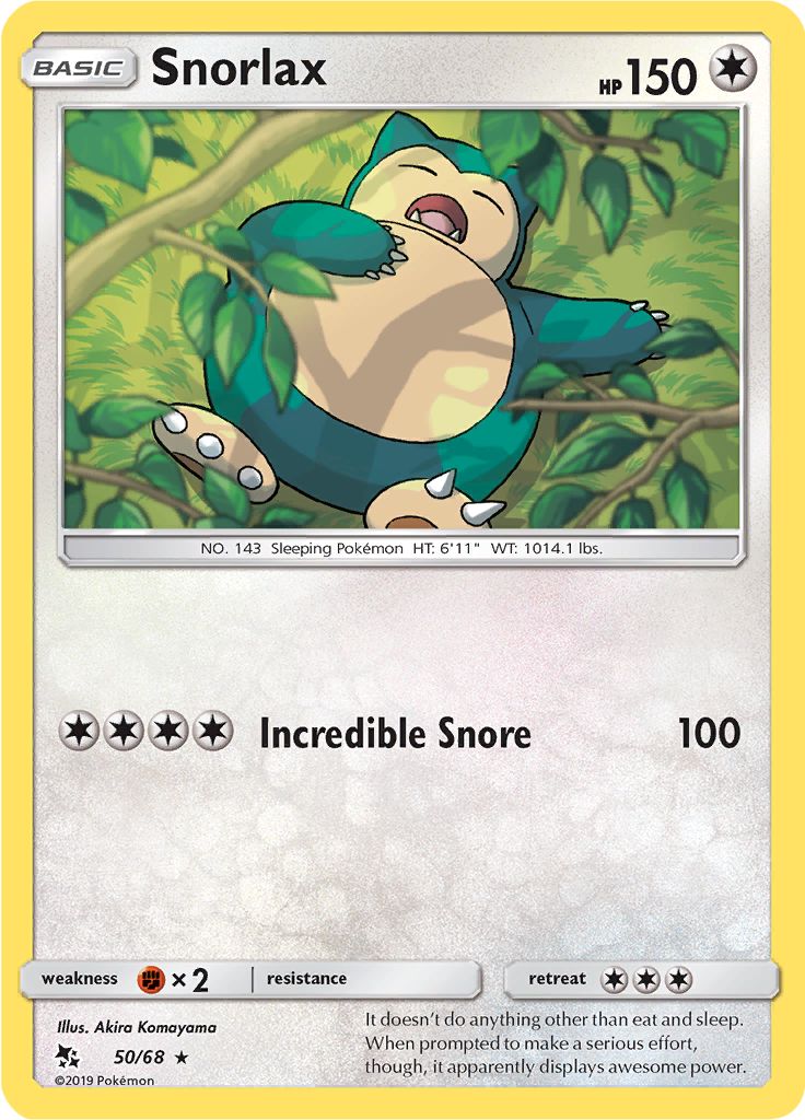 Snorlax 50/68 - Sun & Moon - Hidden Fates - Card Haven