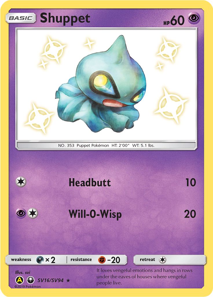 Shuppet SV16/SV94 - Sun & Moon - Hidden Fates - Card Haven