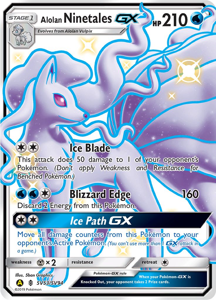 Alolan Ninetales GX SV53/SV94 - Sun & Moon - Hidden Fates - Card Haven